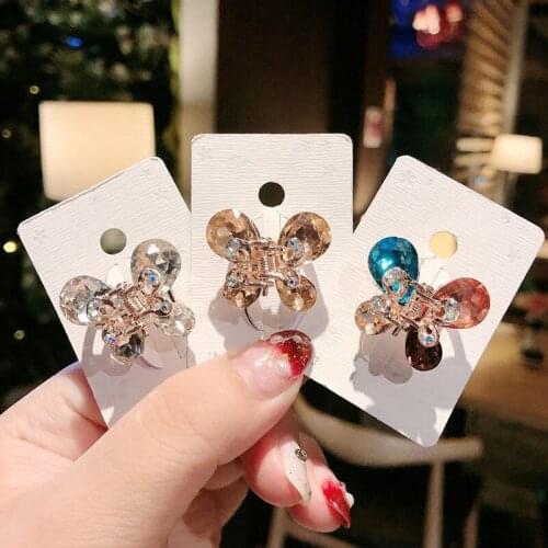 New Women Luxury Colorful Crystal Butterfly Flower Hair Claw Sweet Hair Ornament Clip Hairpins Headband Fashion Hair Accessories