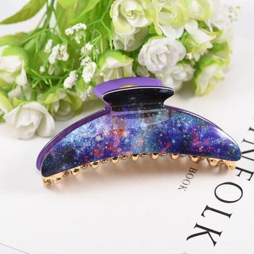 Fashion Large acrylic hair clips Simple star glitter powder ponytail clips Hairpins Barrettes Headband Hair Accessories