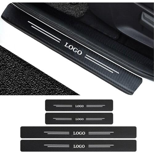 4PCS/Set Car Door Sill Guard Cover Protector Carbon Fiber Stickers For Mazda ATENZA Axela 5 6 323 RX8 CX6 CX-5 CX4 MX3 MX5