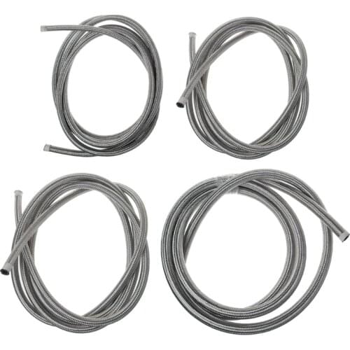 1M 3M Stainless Steel Braided Brake Gas Oil Fuel Line Hose AN4 AN6 AN8 AN10 NEW
