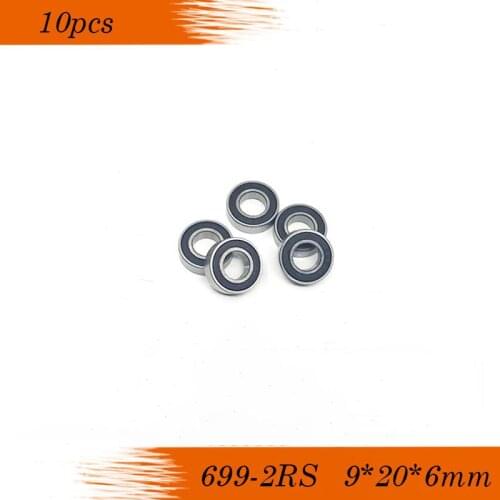 10pcs/Lot 699-2RS 699 RS 9x20x6mm Rubber Sealed Ball Bearing Miniature Bearings