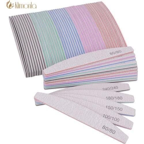 25Pcs Professional Nail File Curved Banana Nail Buffer Polish Sandpaper 80100/150/180/240 Buffing Unha Limas Para Manicure