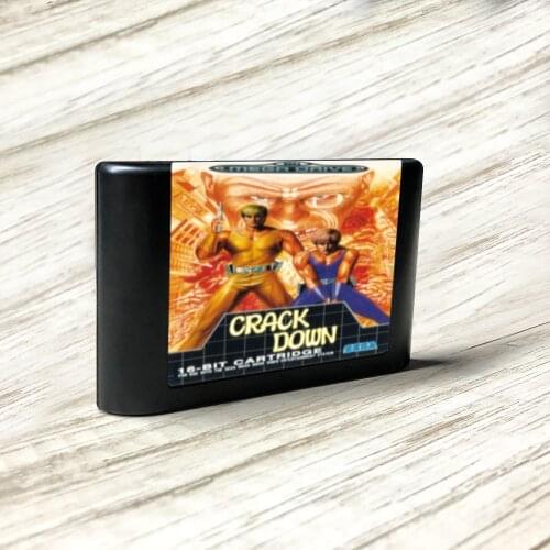 Crack Down - EUR Label Flashkit MD Electroless Gold PCB Card forSega Genesis Megadrive Video Game Console