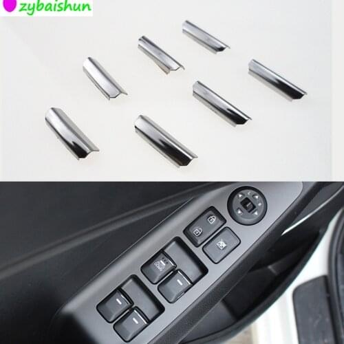 Car styling 7 pieces / tool Car stainless steel Handles for window lift decocation sequins KIA RIO K2 K3 K5 For Forte Sportage R