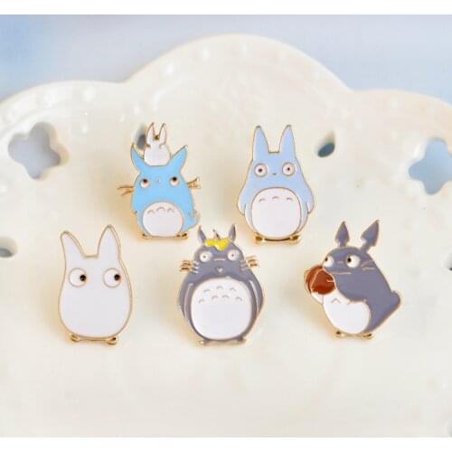 Cute Cartoon Totoro Funny Set Brooch for Woman Man Badge Shirt Enamel Pin Brooches for Men Metal Pin Jewelry Accesorios