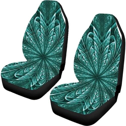 Flower Car Seat Covers 2 Pcs Universal Fit Front Car Interior Seat Protectors Polyester Fabric For VW Golf 4 5 passat b8 b5 b7