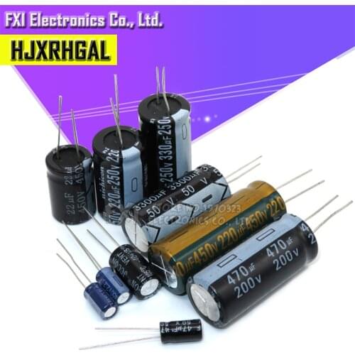 20PCS Electrolytic capacitor 100V100UF 10x17 100V47UF 10V2200UF 10x17 25V1000UF 10x17 25V470UF 8x12 400V10UF 10x17 400V3.3UF