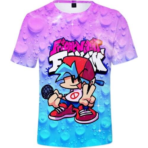 Anime T Shirts Friday Night Funkin 3d Print Men Women Fashion T-Shirt Oversized Tshirts Kids Boys Cartoon Tops Tees Camiseta