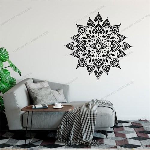 Hinduism Namaste Yoga Mandala Vinyl Wall Garage Stickers Home Decor Room Art Mural Wall Decal Wallpoof CX1853