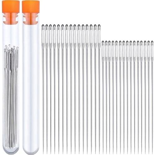 LMDZ 30Pcs/Set Large Leather Hand Sewing Needles Large Eye Needle Embroidery Tapestry Home Wool DIY Sewing Accessories