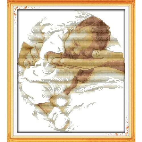 Joy Sunday Care 11CT DMC printed on canvas 14CT cross stitch sets DIY Chinese cross stitch needlework kits Home Decor Send Gift