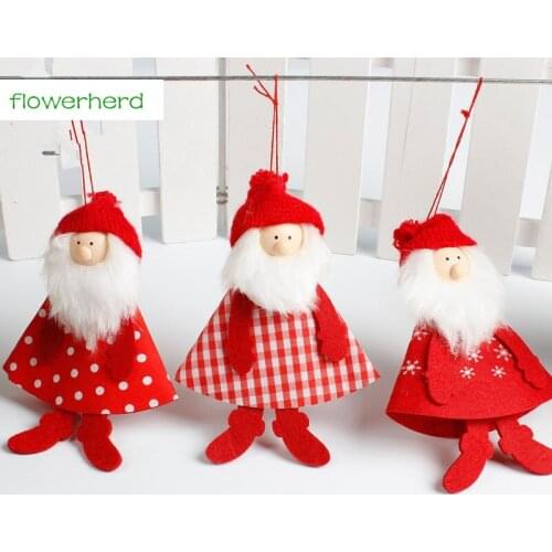 3pcs Christmas Ornaments Santa Claus Elf Pendant Christmas Tree Pendant New Year Decoration For Home Party Supply