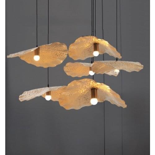 Creative Lotus Leaf Pendant Lights Nordic Dining Room Restaurant Bar Metal Pendant Lamp Living Room Decor Hanging Light Fixtures