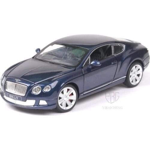 1:24 High Simulation Diecast Alloy Car Model Continental GT W12 Auto Model Steering Wheel Linkage Children Toys 4 Doors Opened