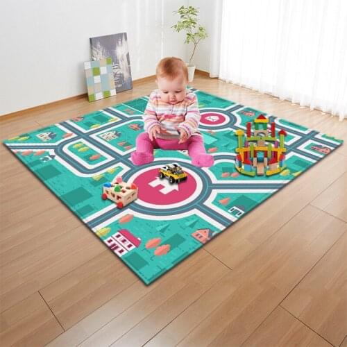 Cartoon Style Fashion Forest Track Runway Play Game Floor Mats Carpets Baby/Kids Crawling Blankets Carpet Child Room Decor Rugs