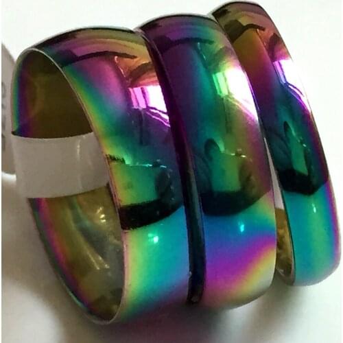 Wholesale 36pcs Mix 4 6 8mm MIX Colorful Comfortable 316L Stainless Steel Band Rings Men Women Fashion Wedding Jewelry