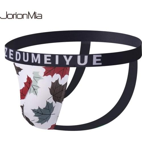 Mens Underwear Men Sexy Briefs Jockstrap Pouch Cuecas Man Print Panties Thongs Mesh Underpants Gay Slip Homme Srting 00118