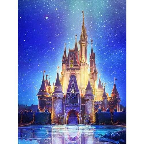 Landscape Building Castle Pre-Printed 11CT Cross Stitch DIY Embroidery Set DMC Threads Painting Knitting Hobby Craft Mulina