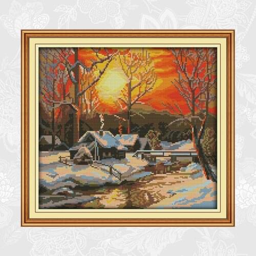 The Winter Morning Counted Cross-stitch Printed on Canvas 14CT 11CT Chinese Cross Stitch Kits Embroidery Sets Home Decoration