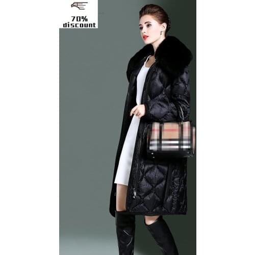 2020 New Womens Down Jacket Winter Jacket Women Fox Fur Collar Down Coat Female Korean Long Jackets Warm Parka Chaqueta Mujer