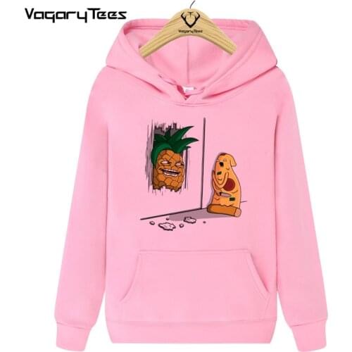 Newest Funny Pineapple&pizza Design Printed Hoodies Fashion Cartoon yummy food Unisex Novelty Cool Streetwear Hoodie Top