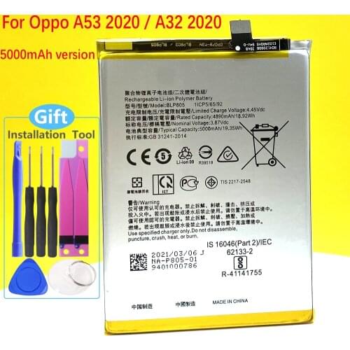 New BLP805 5000mAh Battery For OPPO A53 2020 / A32 2020 Mobile Phone In Stock