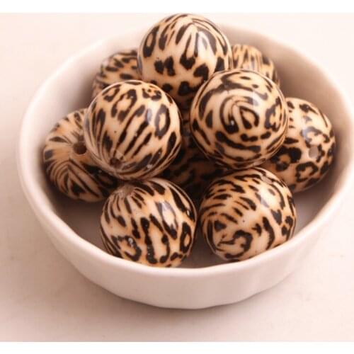 OYKZA New Fashion 20mm 100pcs Acrylic Brown Leopard Beads for Girls Necklace Jewelry 100pcs a lot