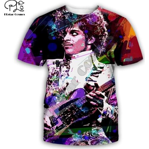 PLstar Cosmos Popular Singer Prince Rogers Nelson Purple 3DPrint Summer Casual Funny T-shirts Short sleeves Unisex Men/Women A2