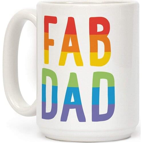 Fab Dad White 11 Ounce Ceramic Coffee Mug