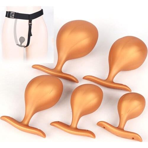 Wearable Soft Silicone Butt Plug Huge Butt Plugs Prostate Massage For Men Female Anal Beadsus Expansion Stimulator Anal Sex Toys