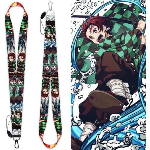 Anime Demon Slayer: Kimetsu no Yaiba Lanyards Neck Strap Phone Keys ID Card Holder For Keys DIY Hanging rope cosplay Accessories