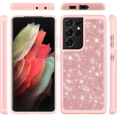 Luxury Case for Samsung Galaxy S21 S21+ Ultra 5G Plus FE Glitter Solid Color Shockproof Anti Fingerprints Back Phone Cover