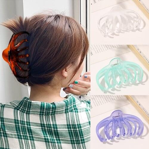 Ruoshui Woman Transparent Hair Claws Big Simple Hairgrip Women Hair Accessories Hairclips Hairpins Girls Headwear Ponytail Clasp