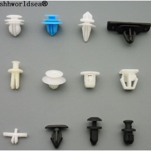 Shhworldsea 100pcs Car 6mm Hole Plastic Rivets Fastener Push Clip Black Auto Vehicle Door Trim Panel Retainer Fastener Clips