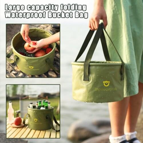 40# Folding Waterproof Bucket Bag Outdoor Camping Travel Goods Storage Waterpot Multifunctional portable Organizador With Handle