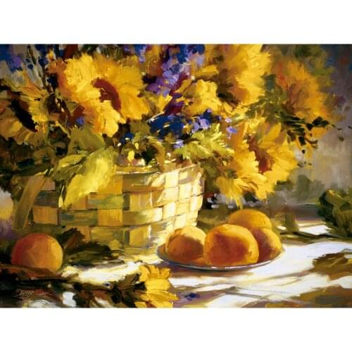 Modern Art still life flower oil paintings Natures Bounty Hand painted bedroom decor