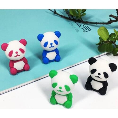 Eraser 1pc Animal Eraser Kawaii Panda Rubber Cartoon Style Eraser Creative For Kids Funny Erasers Stationery School Supplies