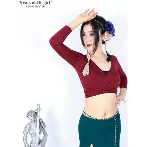 Belly Dance Top Modal Belly dance Wrap Top , Yoga Wear Tribal Fusion BKK01-05