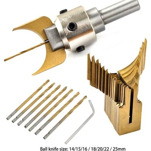 Carbide Ball Head Blade Woodworking Milling Cutter Forming Tool Bead Router Planer Bit Set Hand Tool Combination