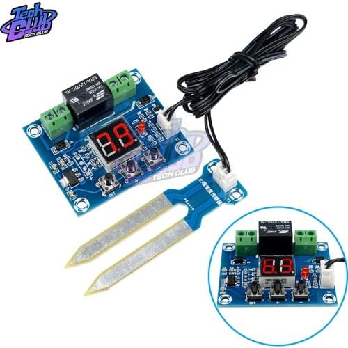 XH-M214 Soil Humidity Sensor Controller Irrigation System Automatic Watering 12V Module Red Digital Display Humidity Controller