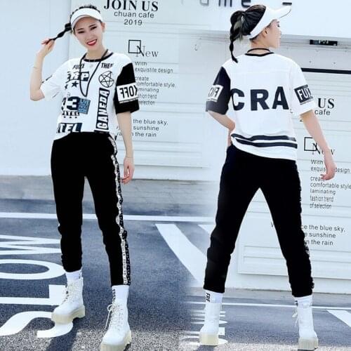 Hip Hop Dance Costumes Woman Long Sleeve Personality Short Tops Street Dancing Dancer Practice Outfit Lady Performance DT2938