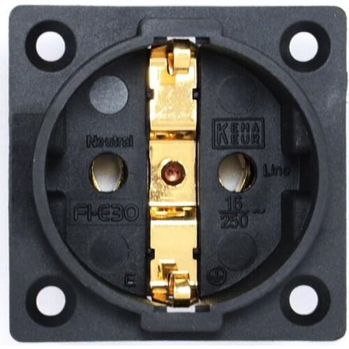 High Quality FI-E30 Pure Copper Rhodium Plated Schuko Sockets AC 250V 16A EU Power Socket Chassis