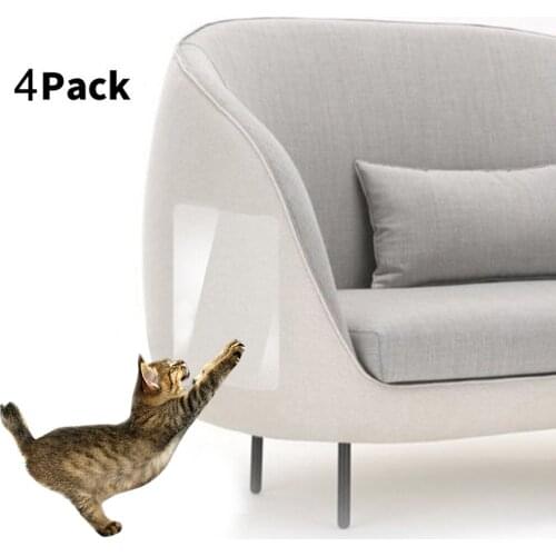 4Pcs Sofa Protector Pet Cat Scratch Guard Mat Cat Scratching Post Pet Cat Dog Anti-Scratch Tape Deterrent Furniture Protector