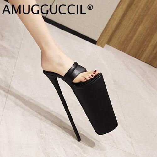 2021 New Plus Big Size 34-52 Black Red Orange Green Purple Sexy High Heel Platfrom Lady Women Summer Sandal Slippers L1299