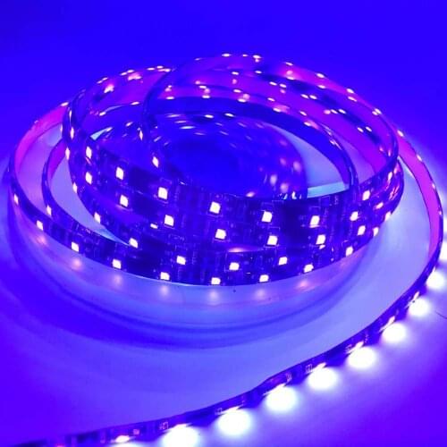 0.5/1/2/3/4/5M 3528 SMD 60 LED UV Lamp Purple Ultraviolet Light Led Strip Light Waterproof IP65 IP20 Black Lamp DC12V