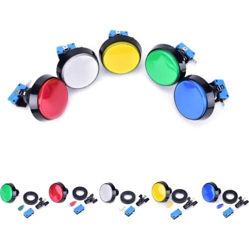 1 PCS 60MM LED Light Lamp Big Round Arcade Video Game Player Push Button Switch Promotion 5 Colors
