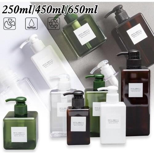 1PC 250/450/650ml Empty Foaming Soap Dispenser Bathroom Shower Gel Shampoo Lotion Cleanser Foamer Pump Refillable Bottle