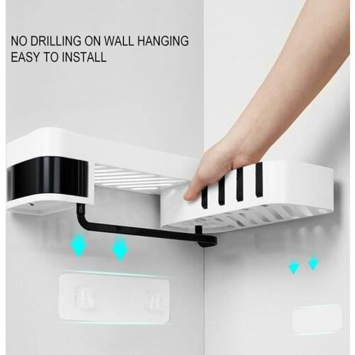 1pcs Corner Shower Shelf Bathroom Shampoo Shower Shelf Holder Kitchen Storage Rack Organizer Wall Mounted Type
