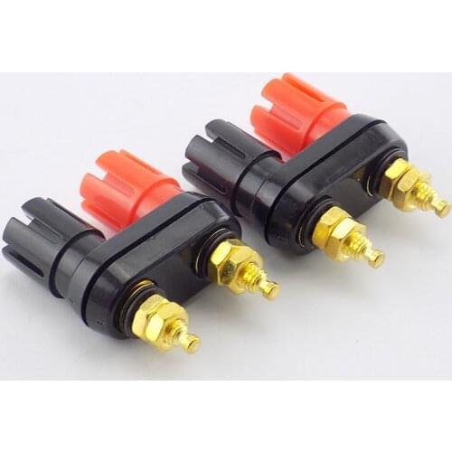 1pcs banana plug Dual Female Speaker Gold plating post terminal connector banana socket Amplifier adaptor