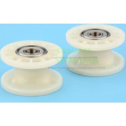 10ps 10*42*24mm nylon coated plastic pulley 608zz double bearing rolling wheel for spinning machine/textile machinery/15mm track